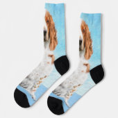 Chaussette Peinture d'espagnol Welsh Springer - Art original  (Gauche)