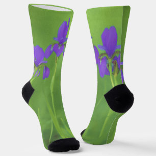 Chaussette Peinture d'Iris Violet - Art Floral Original