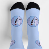 Chaussette Peinture Downy Woodpecker - Art original pour oise (Haut)