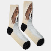 Chaussette Peinture en Setter rouge et blanc irlandais - Art  (Droite)