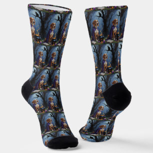 Chaussette Peinture fantaisiste d'Halloween de chien Afghan H