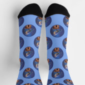 Chaussette Peinture féminine d'oiseau bleu de l'Est Art d'ori (Haut)