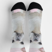 Chaussette Peinture française de Bulldog (Crème/Blanc) - Art  (Haut)