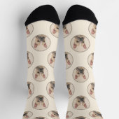 Chaussette Peinture française de Bulldog Fawn mignonne art de (Haut)