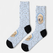 Chaussette Peinture Golden Retriever - Joli art original chie (Gauche)