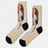 Chaussette Peinture Harrier - Joli art original chien (Gauche)