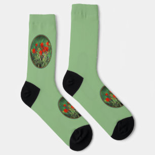 Chaussette Peinture indienne de pinceau - Art Fleur original