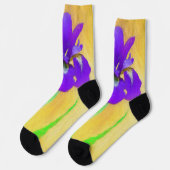 Chaussette Peinture Iris à poils violets - Art Fleur original (Gauche)