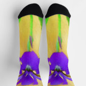 Chaussette Peinture Iris à poils violets - Art Fleur original (Haut)