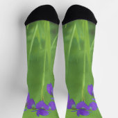 Chaussette Peinture Iris Violet - Art Fleur Originale (Haut)