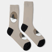Chaussette Peinture Junco foncée - Art original pour oiseaux (Droite)