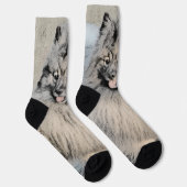 Chaussette Peinture Keeshond Brothers - Art Chien original (Droite)