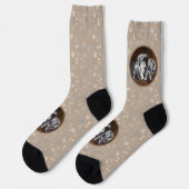 Chaussette Peinture Keeshond Playtime - Jolie art original ch (Gauche)