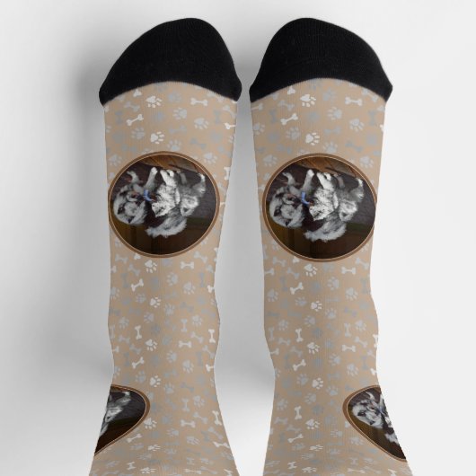 Chaussette Peinture Keeshond Playtime - Jolie art original ch (Haut)