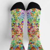 Chaussette Peinture Main Spirales Points Colorée 2 (Haut)