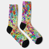 Chaussette Peinture Main Spirales Points Colorée 2 (Droite)
