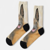 Chaussette Peinture Malinoise belge - Cute Original Chien Art (Gauche)