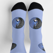 Chaussette Peinture Nuthatch à poitrine blanche Art original (Haut)