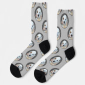Chaussette Peinture originale de chiot Clumber Spaniel Art de (Gauche)