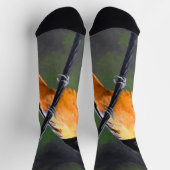 Chaussette Peinture Oriole - Art Oiseau Original (Haut)