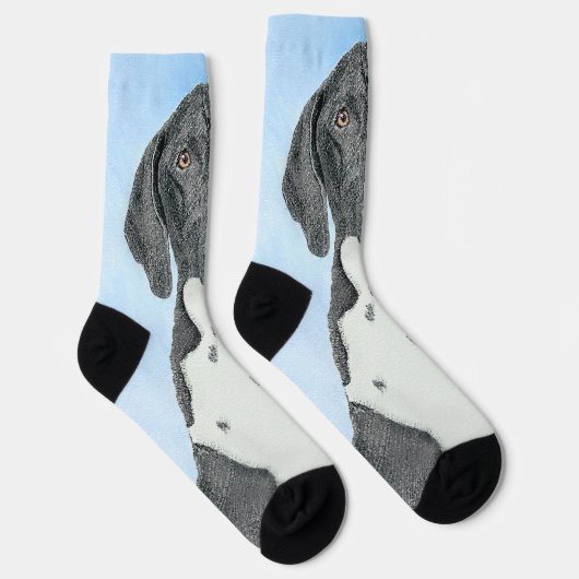 Chaussette Peinture pointeur germanique - Art original (Droite)