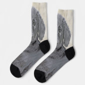 Chaussette Peinture Retriever à revêtement plat - Art Chien o (Gauche)