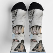 Chaussette Peinture Saint Bernard - Cute Original Chien Art (Haut)