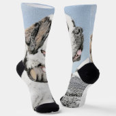 Chaussette Peinture Saint Bernard - Cute Original Chien Art (Angulaire)