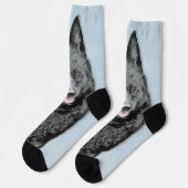 Chaussette Peinture Schipperke - Cute Original Chien Art (Gauche)