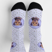 Chaussette Peinture sur la frontière de Terrier - jolie art o (Haut)