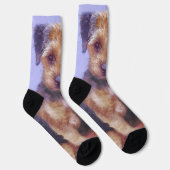 Chaussette Peinture sur la frontière de Terrier - jolie art o (Droite)