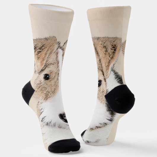 Chaussette Peinture Terrier de Renard de fil - Cute Original  (Angulaire)