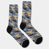 Chaussette Pékinois Bateau de Noël Vacances (Droite)