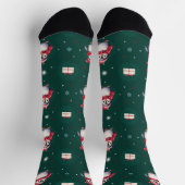 Chaussette Penguin Père Noël Green Joyeux Joyeux motif de Noë (Haut)