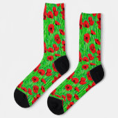 Chaussette Pépites rouges dans un champ vert (Gauche)