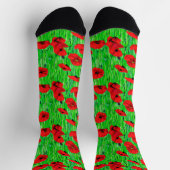 Chaussette Pépites rouges dans un champ vert (Haut)