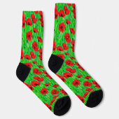 Chaussette Pépites rouges dans un champ vert (Droite)