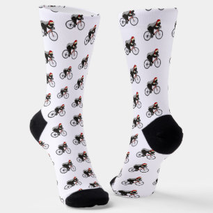 Chaussette Père Noël Cycliste Blaireau Drôle de Noël
