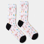 Chaussette Père Noël Flamingo Pattern Amusant Tropical Noël (Droite)