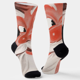 Chaussette Père Noël vintage avec ficelle de rappel au doigt