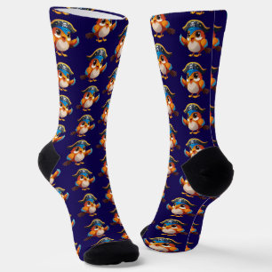 Chaussette Perroquet pirate de dessin animé mignon