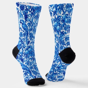 Chaussette Perroquets bleus dans un jardin tropical