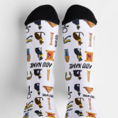 Chaussette Personalized Ancient Egyptian Cat Socks & Pyramids (Haut)