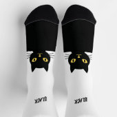 Chaussette Personalized Black Cat Socks - Cat Lovers gift  (Haut)
