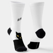 Chaussette Personalized Black Cat Socks - Cat Lovers gift  (Angulaire)