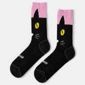 Chaussette Personalized Black Cat Socks - Cats Custom Gift  (Gauche)