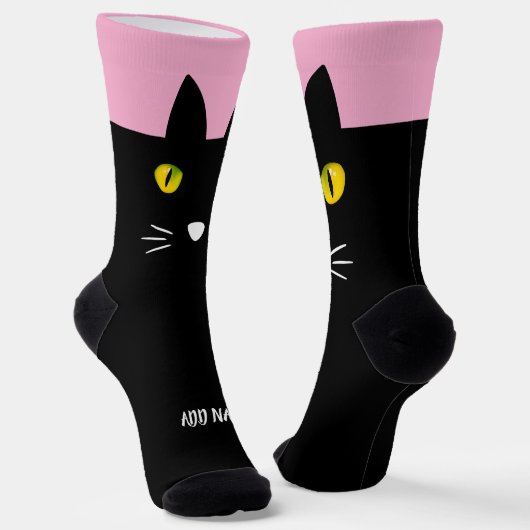 Chaussette Personalized Black Cat Socks - Cats Custom Gift  (Angulaire)