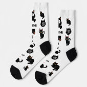 Chaussette Personalized Black Cat Socks - Custom Cat Lover Gi (Gauche)