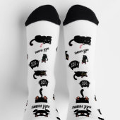 Chaussette Personalized Black Cat Socks - Custom Cat Lover Gi (Haut)