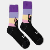 Chaussette Personalized Black Cat Socks Custom Name Color (Droite)